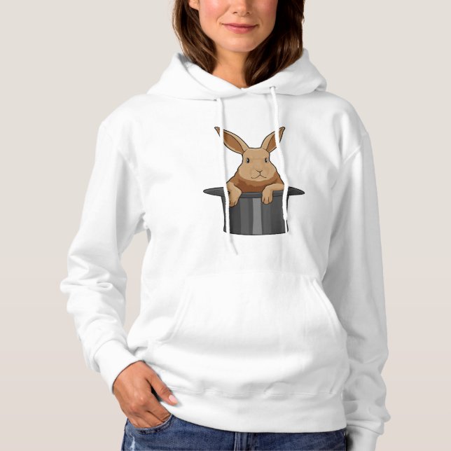 Pull À Capuche Casquette magicien lapin (Devant)