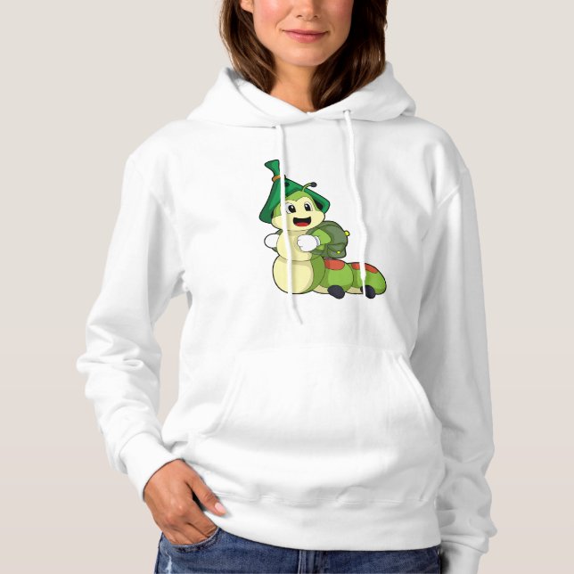 Pull À Capuche Caterpillar en tant qu'étudiant avec sac à dos (Devant)