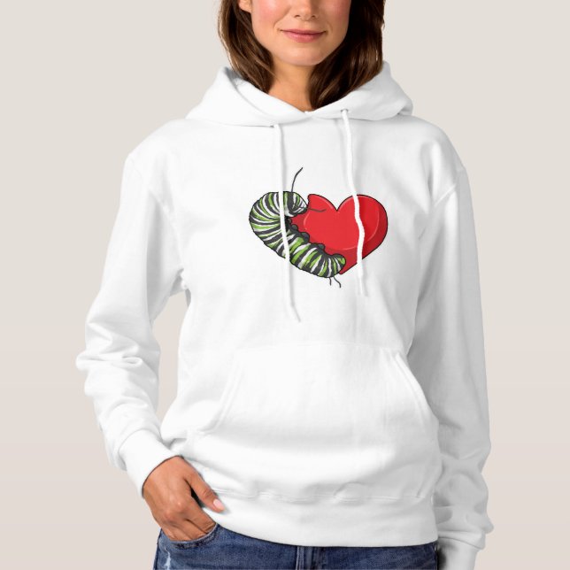 Pull À Capuche Caterpillar love heart (Devant)