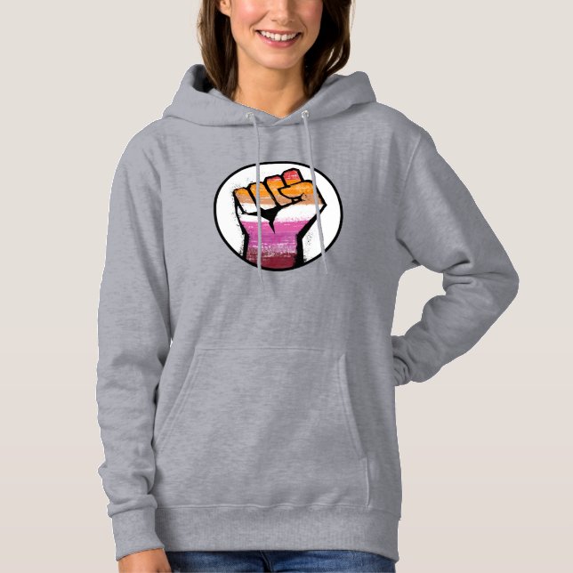 Pull À Capuche Cercle du poing de la fierté lesbienne (Devant)