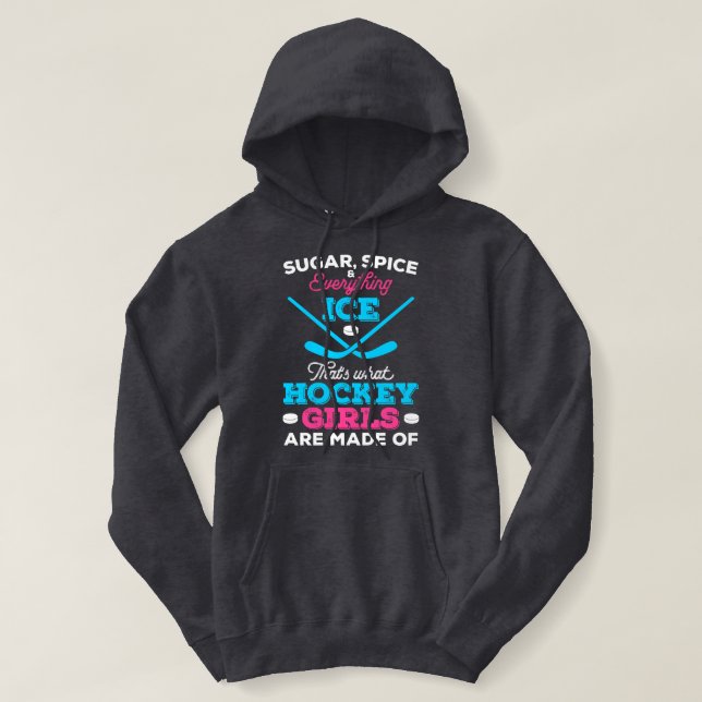 Pull À Capuche C'est de ça que les filles de hockey sont faites (Design devant)
