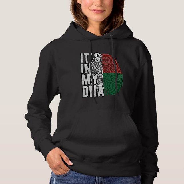 Pull À Capuche C'est drôle dans mon ADN drapeau de Madagascar Emp (Devant)