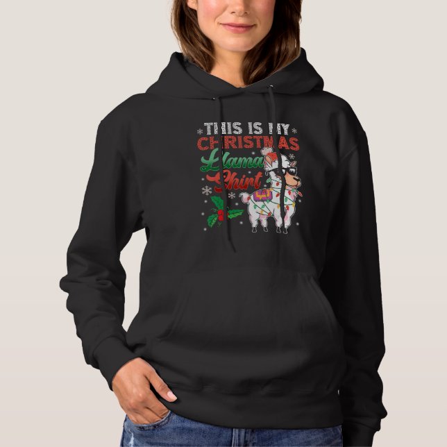 Pull À Capuche C'est mon lama de Noël   Lama Noël (Devant)