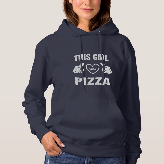 PULL À CAPUCHE CETTE FILLE AIME LA PIZZA (Devant)