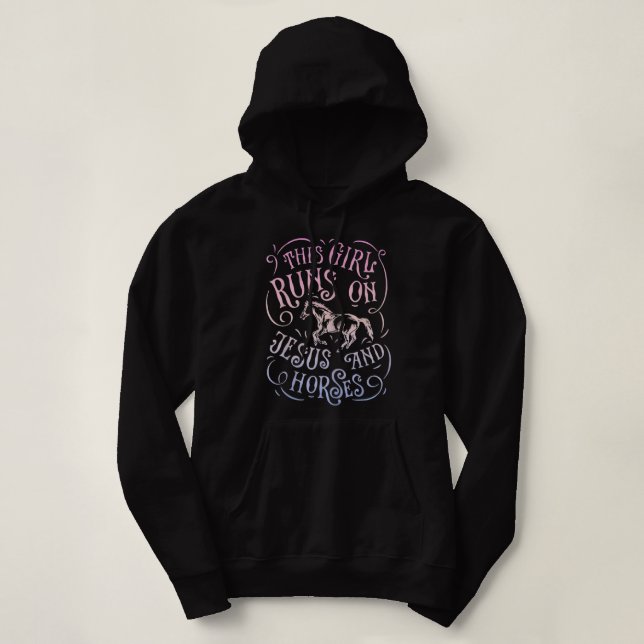 Pull À Capuche Cette Fille Coule Sur Jésus Et Cheval Équitation É (Design devant)