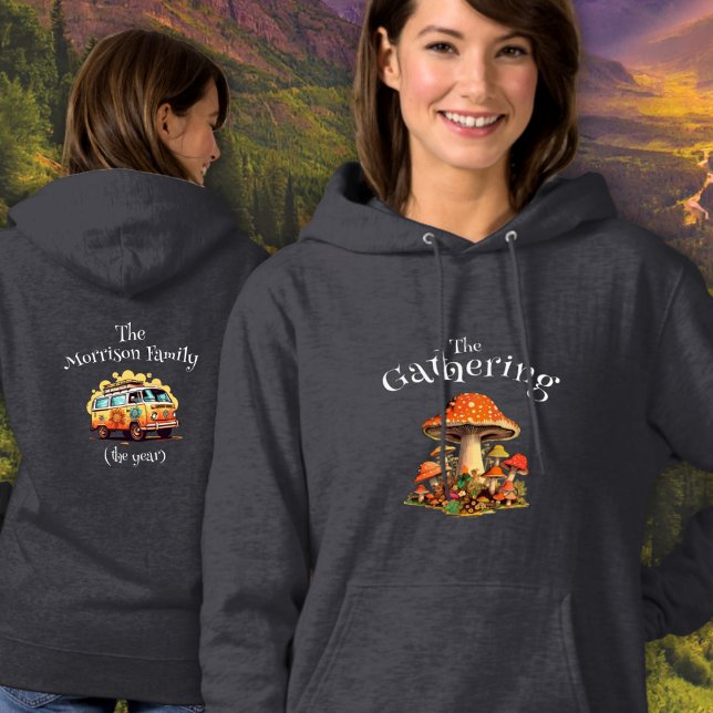 Pull À Capuche Champignons amusants Retro Personnalisable Réunion (Créateur téléchargé)