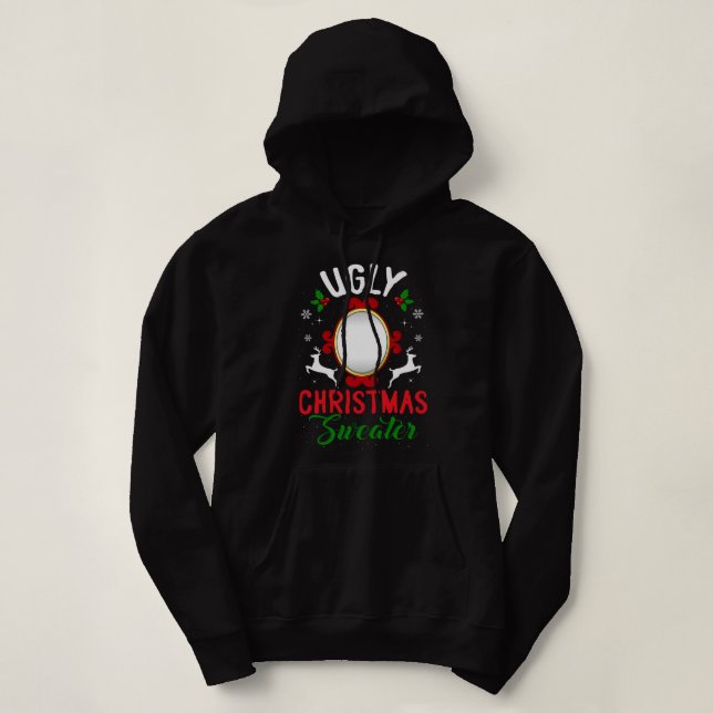 Pull À Capuche Chandail de Noël moche drôle avec miroir (Design devant)
