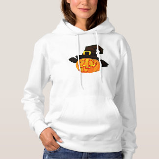 Pull À Capuche Chapeau de sorcière citrouille minimaliste