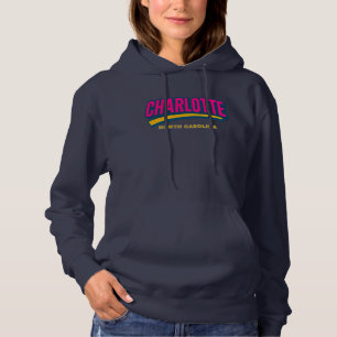 Pull À Capuche Charlotte North Carolina Bold City Design - Retro