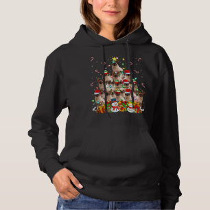 Pull À Capuche Chat balinais Xmas Éclairage Arbre Père Noël Chat