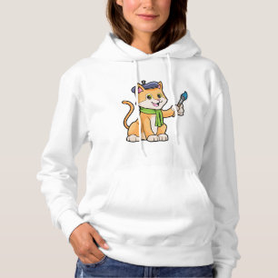 Pull À Capuche Chat comme Peintre avec pinceau et écusson