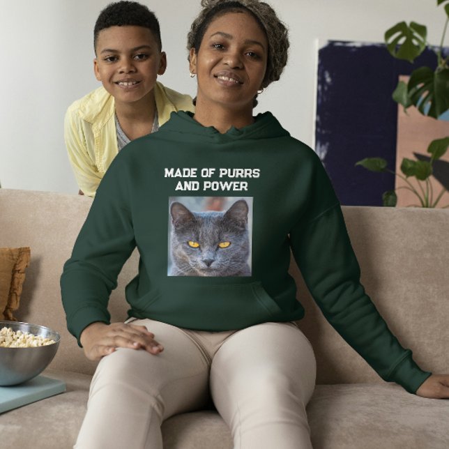 Pull À Capuche Chat de faune personnalisé moderne Texte mignon Fo (Créateur téléchargé)