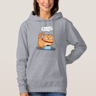 Pull À Capuche Chat drôle peu satisfait de la bouffe
