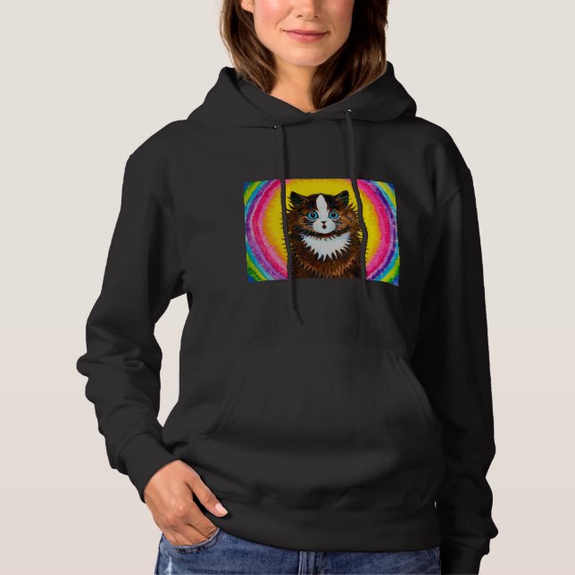Pull À Capuche Chat en arc-en-ciel, T-shirt Louis Wain (Devant)