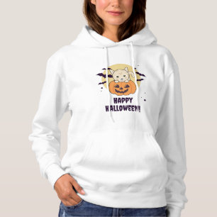 Pull À Capuche Chat En Citrouille Chats Doux Joyeux Halloween