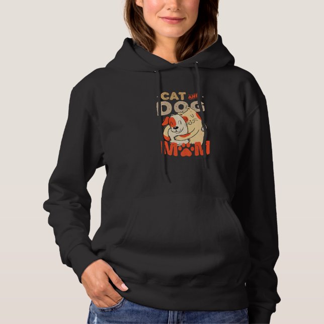 Pull À Capuche Chat Et Chien Maman Animaux Chien Et Maman 1 (Devant)