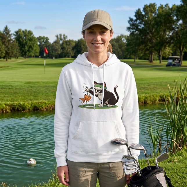 Pull À Capuche Chat golfeur drôle Pêche Aléa d'eau (Créateur téléchargé)