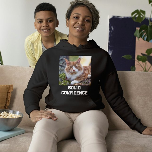 Pull À Capuche Chat Maine Coon mignon personnalisé sur texte noir (Créateur téléchargé)
