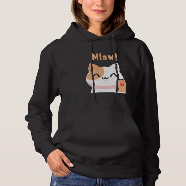 Pull À Capuche Chat Miaw-Kitty-Cute Chat-Funny (Devant)