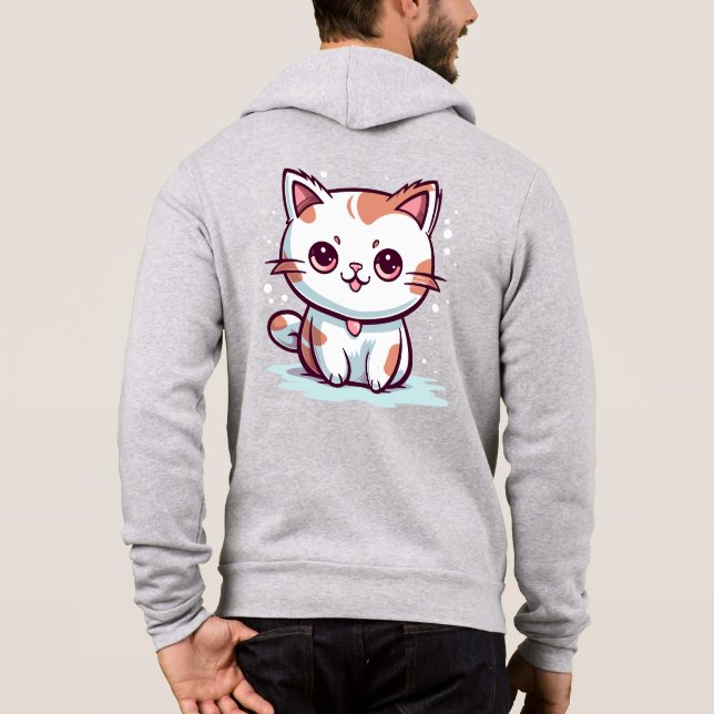 Pull À Capuche Chat Mignon de Style Kawaii Clipart (Dos)