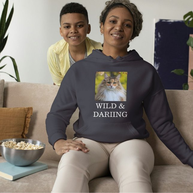 Pull À Capuche Chat norvégien personnalisé gris écaille de tortue (Créateur téléchargé)