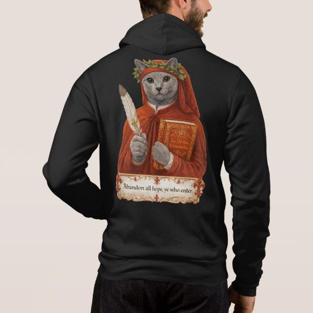 Pull À Capuche Chat Russe Bleu Dante Alighieri (Dos)