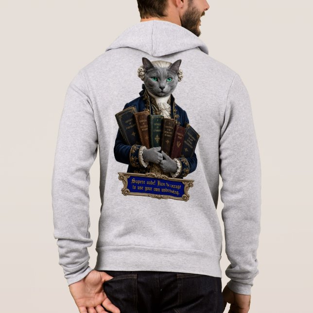 Pull À Capuche Chat russe bleu Emmanuel Kant (Dos)
