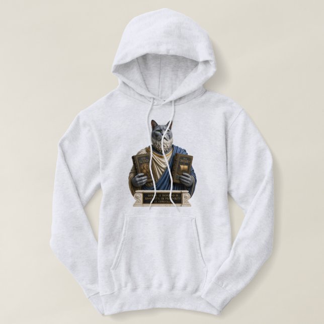 Pull À Capuche Chat Russe Bleu Homère (Design devant)