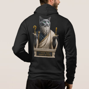Pull À Capuche Chat Socrate Bleu Russe