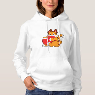 Pull À Capuche Chat tigre à l'amour avec coeur.PNG