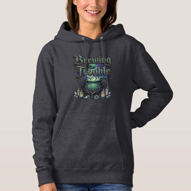 Pull À Capuche Chaudière Dragon de Problèmes de Brassage Cristaux (Devant)
