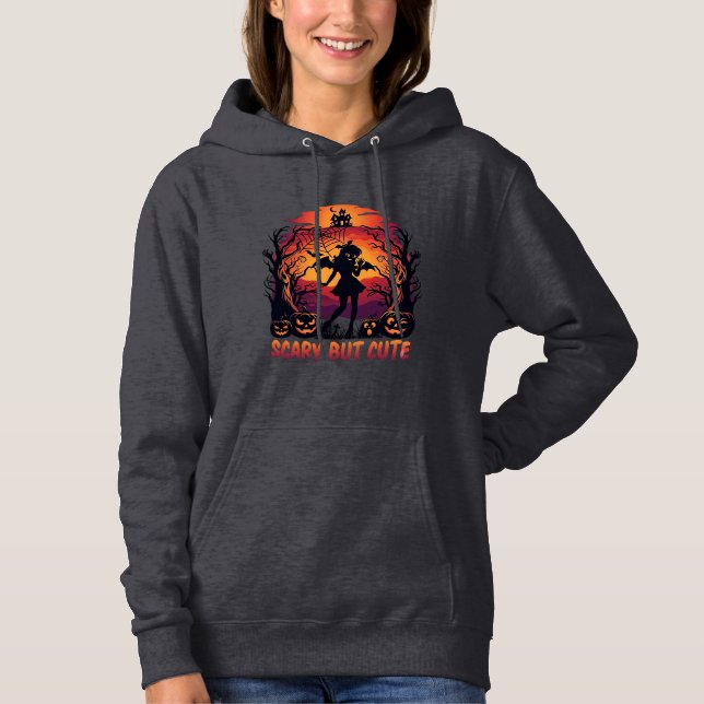 Pull À Capuche Chauve-souris fille citrouilles Halloween mignonne (Devant)