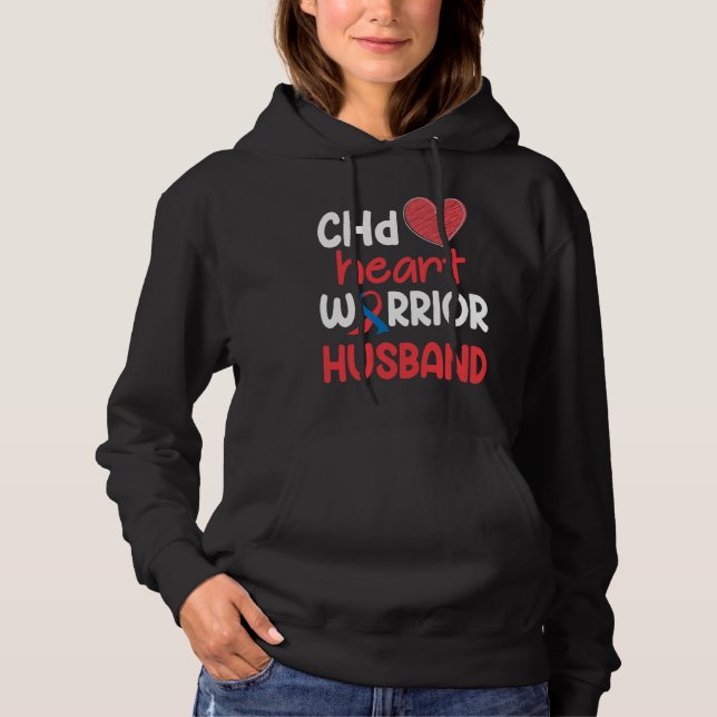 Pull À Capuche CHD Heart Disease Warrior Proud Husband Awareness  (Devant)