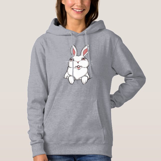 Pull À Capuche Chemise de lapin de Pâques pour femmes avec poche  (Devant)