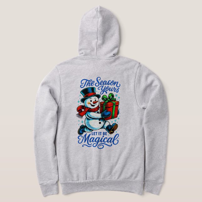 Pull À Capuche Chemise de Noël Magical Snowman Confortable Premiu (Couchage Retour)