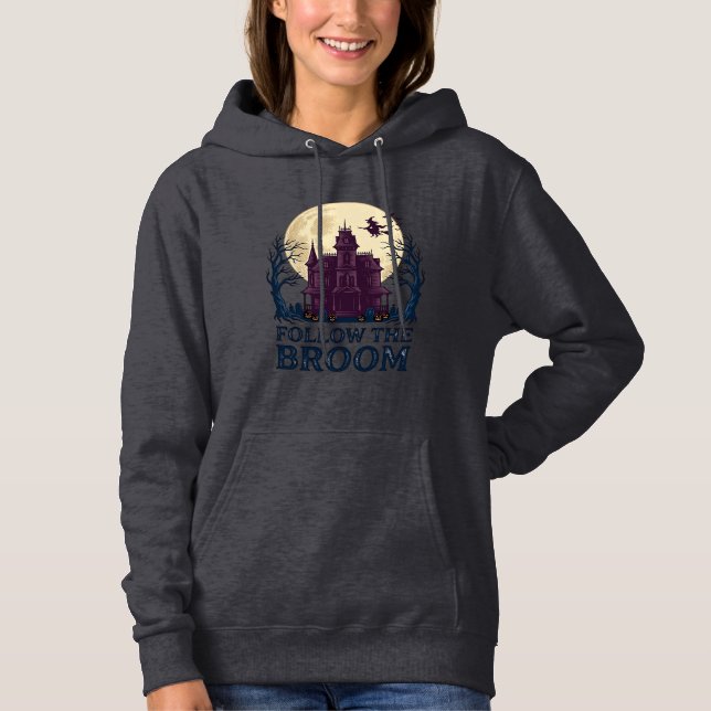 Pull À Capuche Chemise de sorcière de maison hantée Gravure Hallo (Devant)