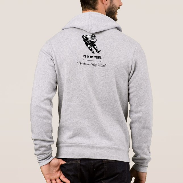Pull À Capuche Chemise du joueur de hockey - Bold & Dynamic Ice H (Dos)