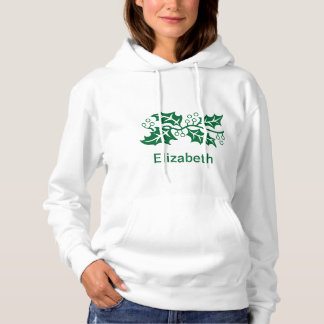 Pull À Capuche Chemise - Feuilles Holly avec nom