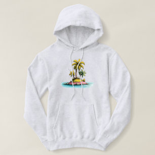 Pull À Capuche Chemise graphique à motif de palmier avec ambiance