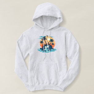 Pull À Capuche Chemise graphique Tropical Sunset Waterfall