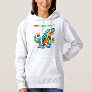 Pull À Capuche Chemise Rawrsomement Différent Dinosaur Dino Autis