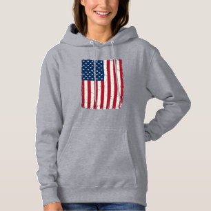 Pull À Capuche Chemise vectorielle du drapeau américain en détres