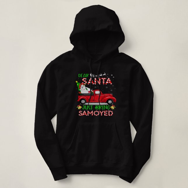 Pull À Capuche Cher Père Noël, viens d'apporter Samoyed Chien Noë (Design devant)