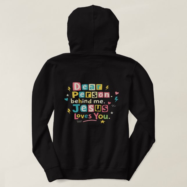 Pull À Capuche Cher personne derrière moi Jésus t'aime (Design dos)