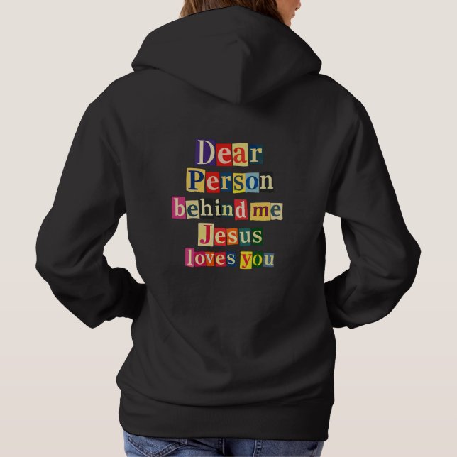 Pull À Capuche Cher personne derrière moi Jésus t'aime (Dos)