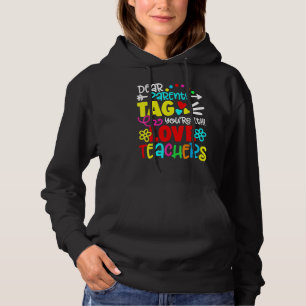 Pull À Capuche Chers parents Étiquette Vous êtes ça l'amour Ensei