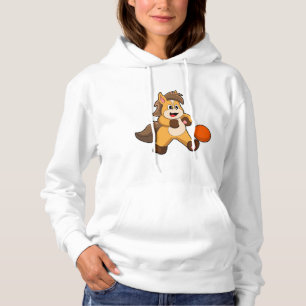 Pull À Capuche Cheval comme joueur de football avec balle de foot