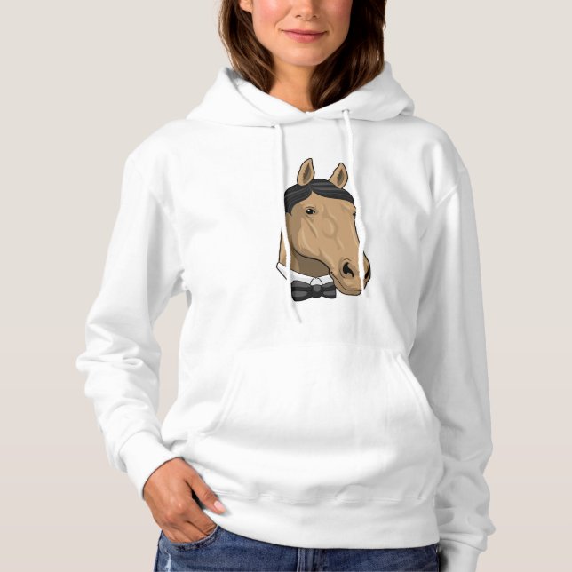 Pull À Capuche Cheval en Gentleman avec cravate de Bow (Devant)
