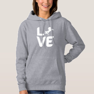 Pull À Capuche Cheval LOVE Sweatshirt féminine - Équestre élégant