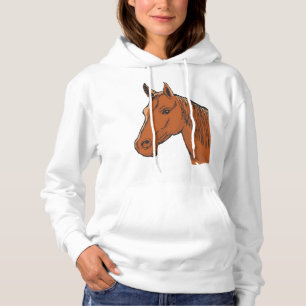 Pull À Capuche Cheval Tête Brown Animal de ferme